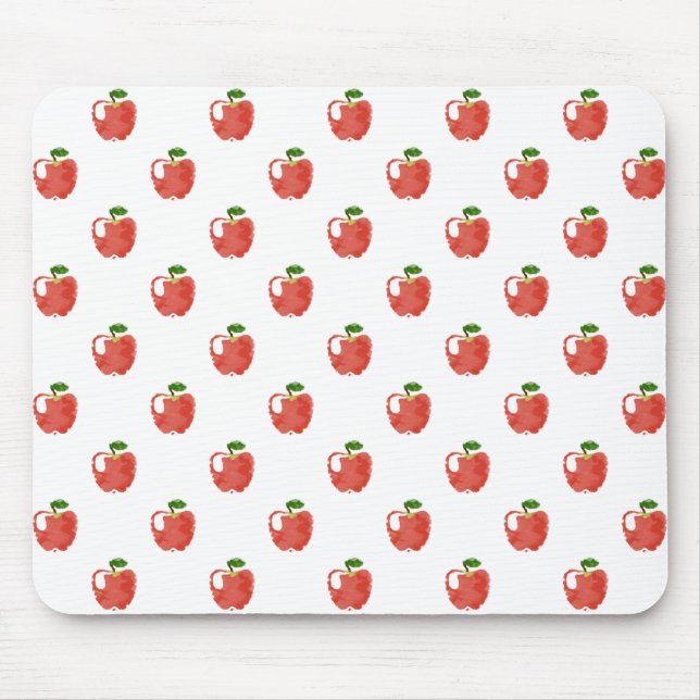 Watercolor Apple Pattern Mouse Pad (Front)