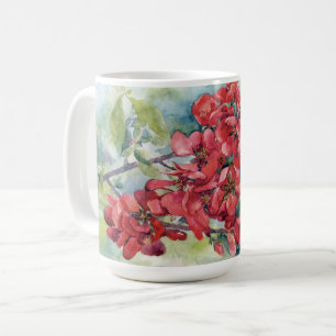 Watercolor apple quince flower flowers tree weddin coffee mug