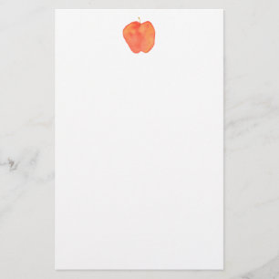 Watercolor Apple Stationery