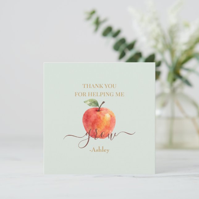 Watercolor Apple Teacher – Thank You Cards (Standing Front)