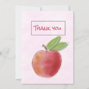 Watercolor Apple Thank You Card  for Teacher 
