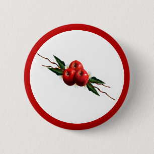 Watercolor Apples 6 Cm Round Badge