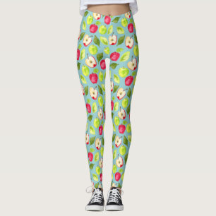 Watercolor Apples Pattern Leggings
