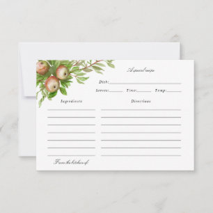 watercolor apples recipe card
