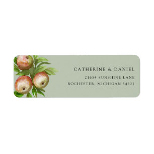 watercolor apples return address return address label