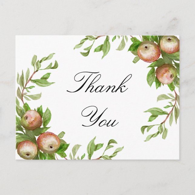 Watercolor apples thank you card (Front)