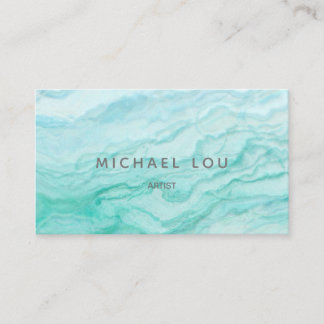 Watercolor Aqua Artistic Unique Business Card