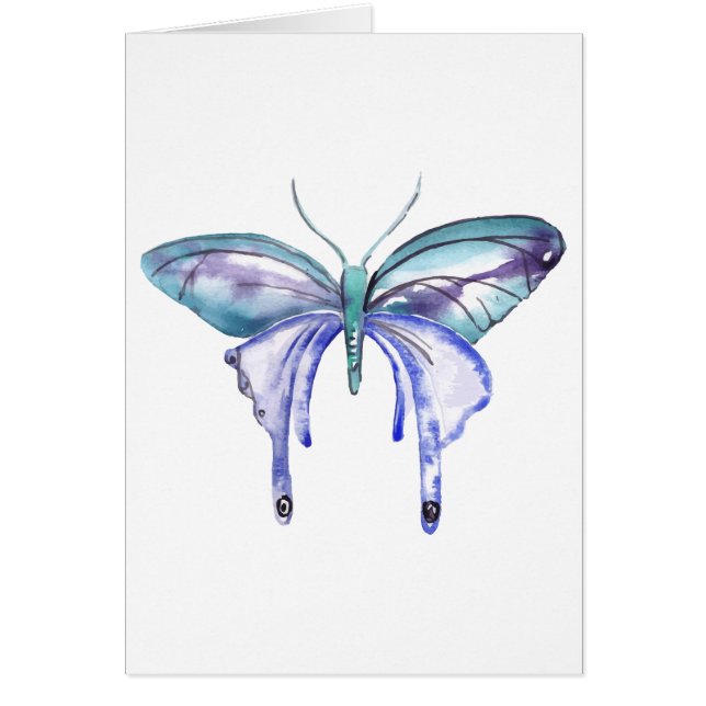 watercolor aqua blue purple butterfly (Front)