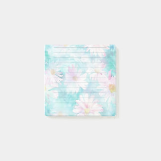 Watercolor Aqua Floral Post-it Notes