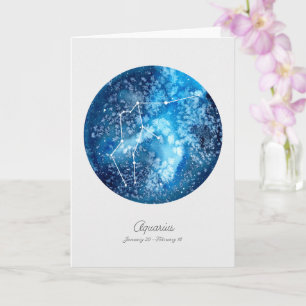 Watercolor Aquarius Constellation Greeting Card