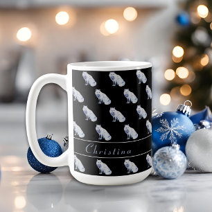 Watercolor Arctic Fox Christmas Pattern Customise Coffee Mug