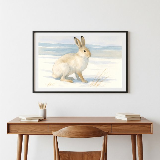Watercolor Arctic Hare Art Poster (Creator Uploaded)
