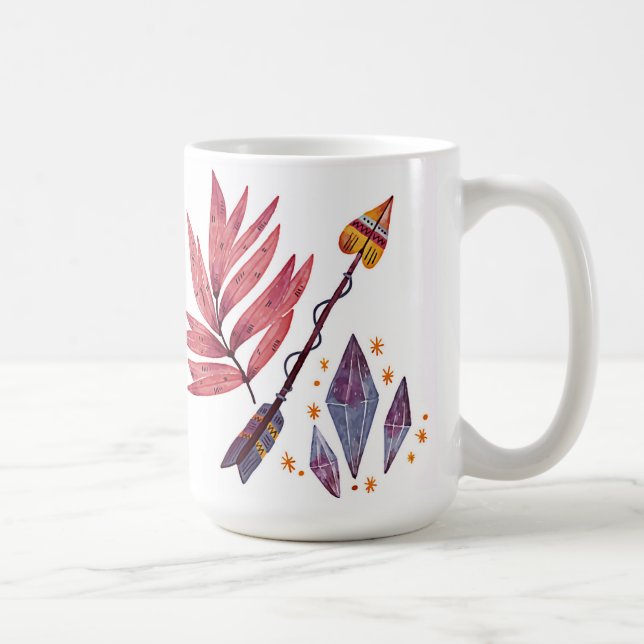 Watercolor arrow & diamonds coffee mug (Right)
