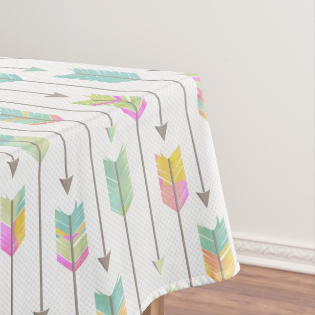 Watercolor Arrows Pattern Tablecloth (In Situ)