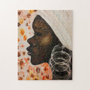 Watercolor Art - African Beauty Jigsaw Puzzle