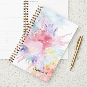 Watercolor Art Attack Custom Signature Undated Planner