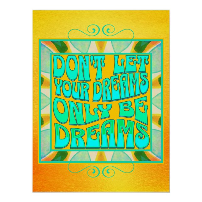 Watercolor Art Dream Quote Positive Affirmation Poster (Front)