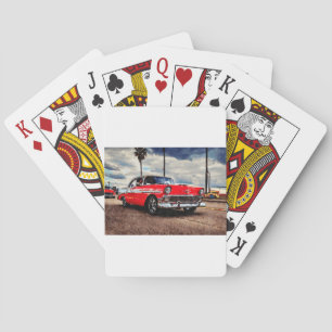 Watercolor art of 1956 Chevrolet Bel Air Playing Cards