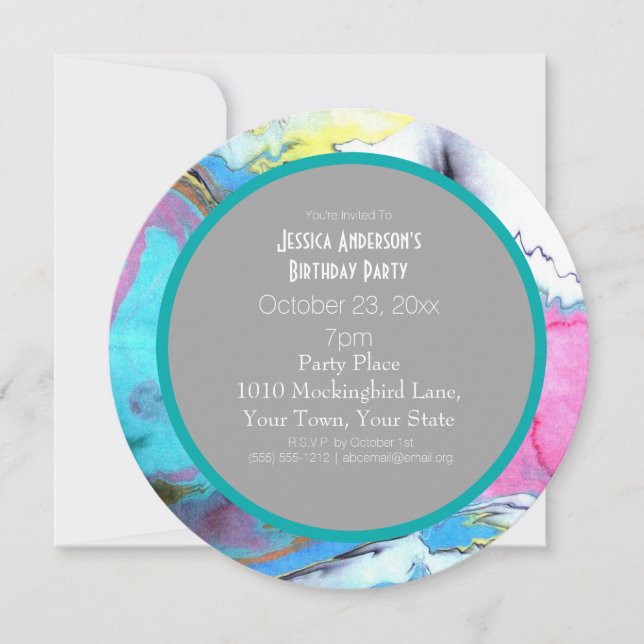 Watercolor Art Paint Birthday Party Invitation (Front)