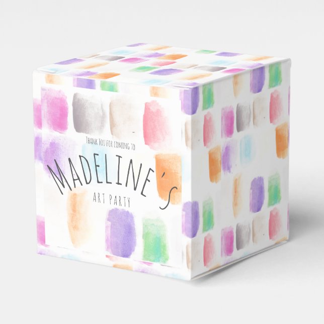 Watercolor Art Party Birthday Colourful Abstract   Favour Box (Front Side)