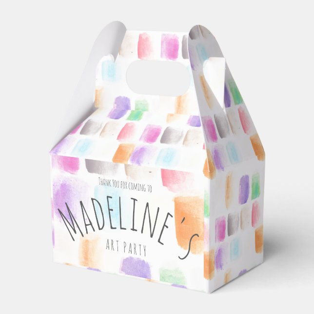 Watercolor Art Party Birthday Colourful Abstract   Favour Box (Front Side)