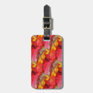 Watercolor art red yellow luggage tag