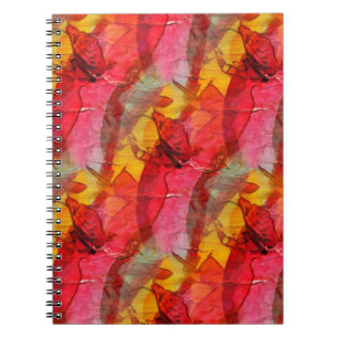Watercolor art red yellow notebook