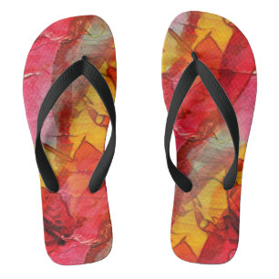 Watercolor art red yellow thongs
