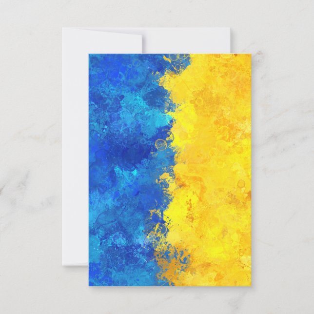 Watercolor art Ukrainian flag  RSVP Card (Front)