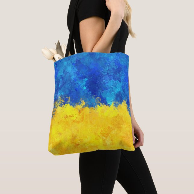 Watercolor art Ukrainian flag  Tote Bag (Close Up)