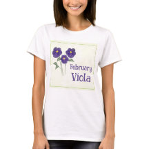Watercolor Art Viola Flower February Birthday