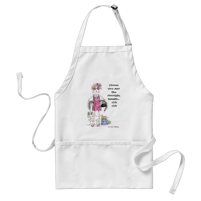 Watercolor Art Woman Humourous Saying Standard Apron (Front)