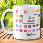 Watercolor Artist Name Paint Water Colourful Coffee Mug<br><div class="desc">This mug is decorated with a colourful watercolor pattern. The words Paint Water are added and a Not Paint Water version is also in my store. Perfect for an artist or someone who enjoys painting. Personalise it with your name or monogram. As we create our artwork you won't find this...</div>