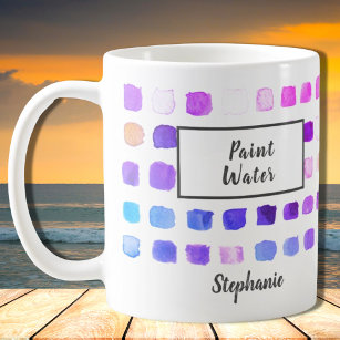 Watercolor Artist Name Paint Water Purple Coffee Mug