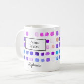 Watercolor Artist Name Paint Water Purple Coffee Mug (Front Left)