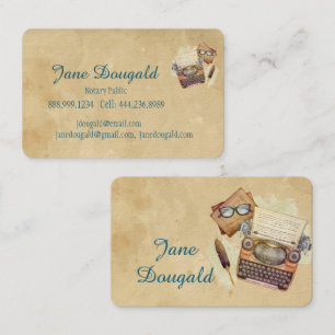 Watercolor Artistic Feather Pen Classic Writer Business Card