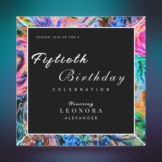 Watercolor Artistic Flowers ANY Birthday Party Invitation (Creator Uploaded)