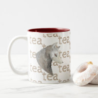 Watercolor Artistic Grey Wolf Wild Animal Tea