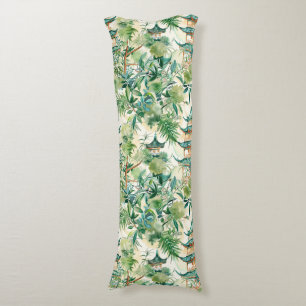 Watercolor Asian Pagoda in Verdant Landscape (12) Body Cushion
