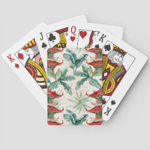 Watercolor Asian Pagoda in Verdant Landscape (2) Playing Cards
