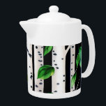 Watercolor Aspen Trees<br><div class="desc">Beautiful teapot features a digital watercolor illustration of a grove of white aspen trees.</div>