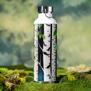 Watercolor Aspen Trees Water Bottle