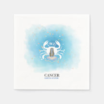 Watercolor Astrology - Cancer Paper Napkins