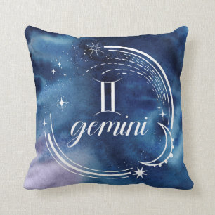 Watercolor Astrology - Gemini Cushion