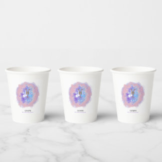 Watercolor Astrology - Gemini Paper Cups