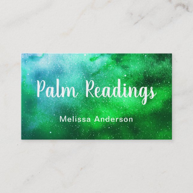 Watercolor Astrology Psychic Reading Business Card (Front)