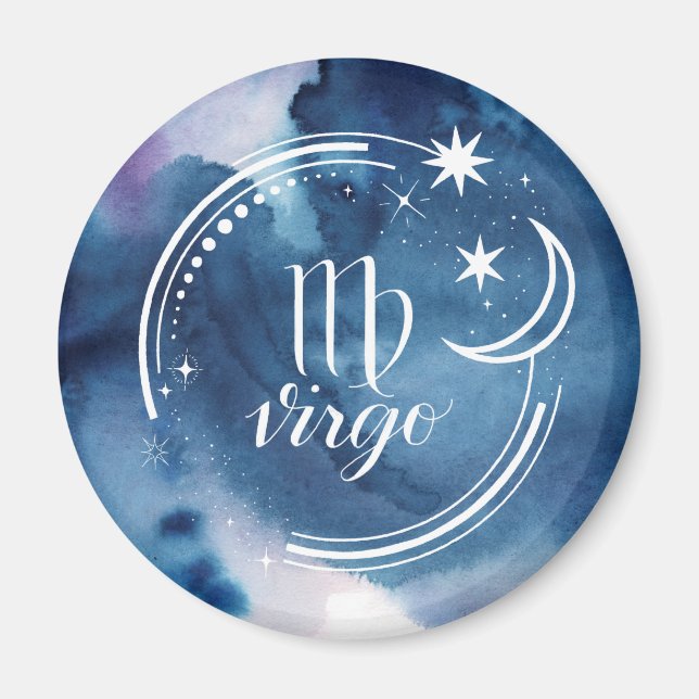 Watercolor Astrology - Virgo Magnet (Front)