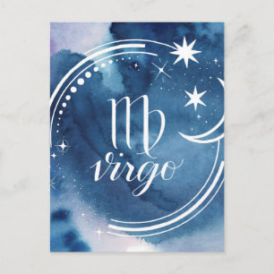 Watercolor Astrology - Virgo Postcard