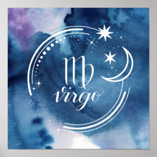 Watercolor Astrology - Virgo Poster