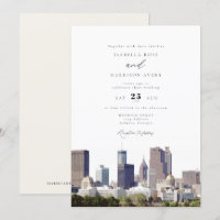 Watercolor Atlanta Georgia Skyline Wedding